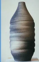 כד קרמיקה בהדפסת תלת מימד ענק שחור לבן