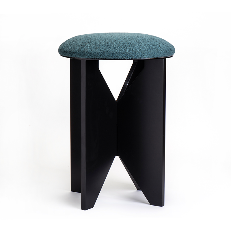 Ottoman X שרפרף שחור ריפוד לופט ירוק